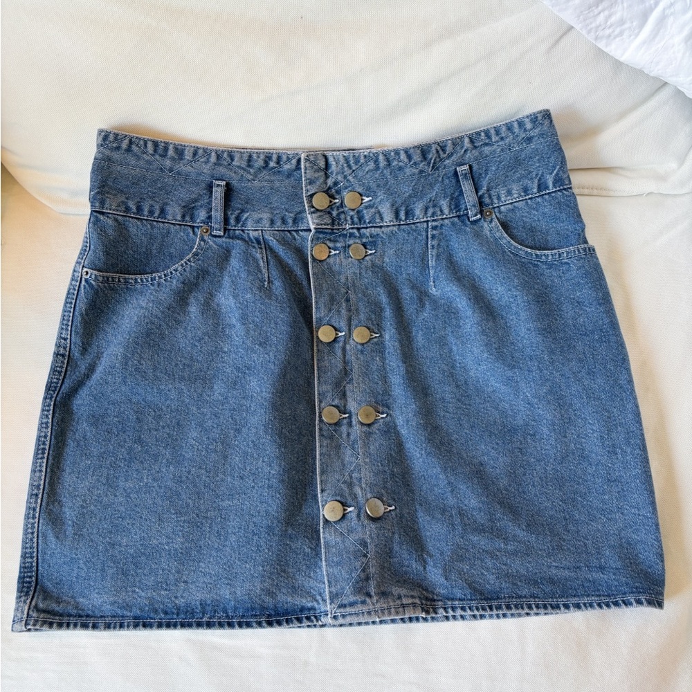 ASOS Blue Denim Mini Skirt with Button Detail US Size 14